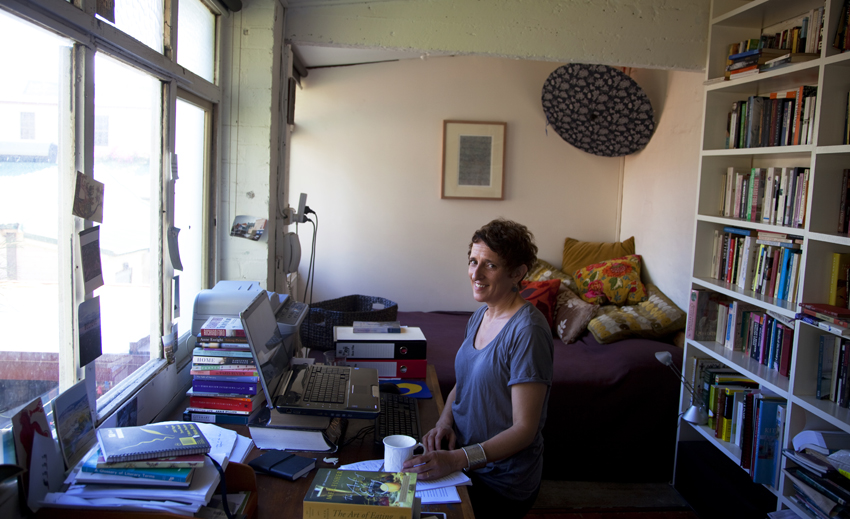 Charlotte Wood in her writing studio