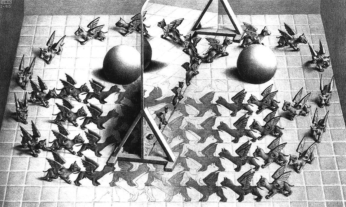 Magic Mirror by M C Escher